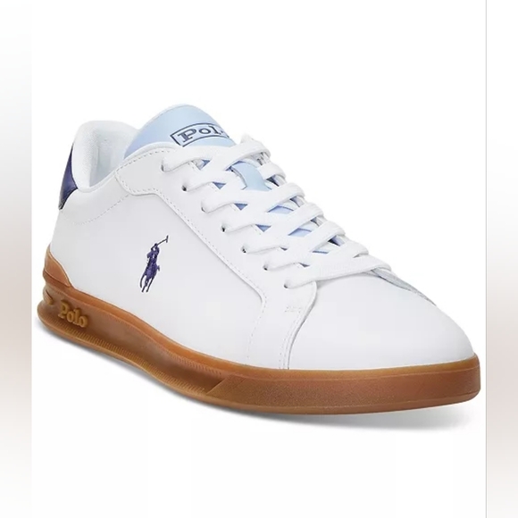 Polo by Ralph Lauren Heritage Court II leather sneakers White 7.5 Men 9 Women's